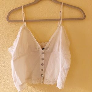 Brandy Melville Button Up Lace Tank